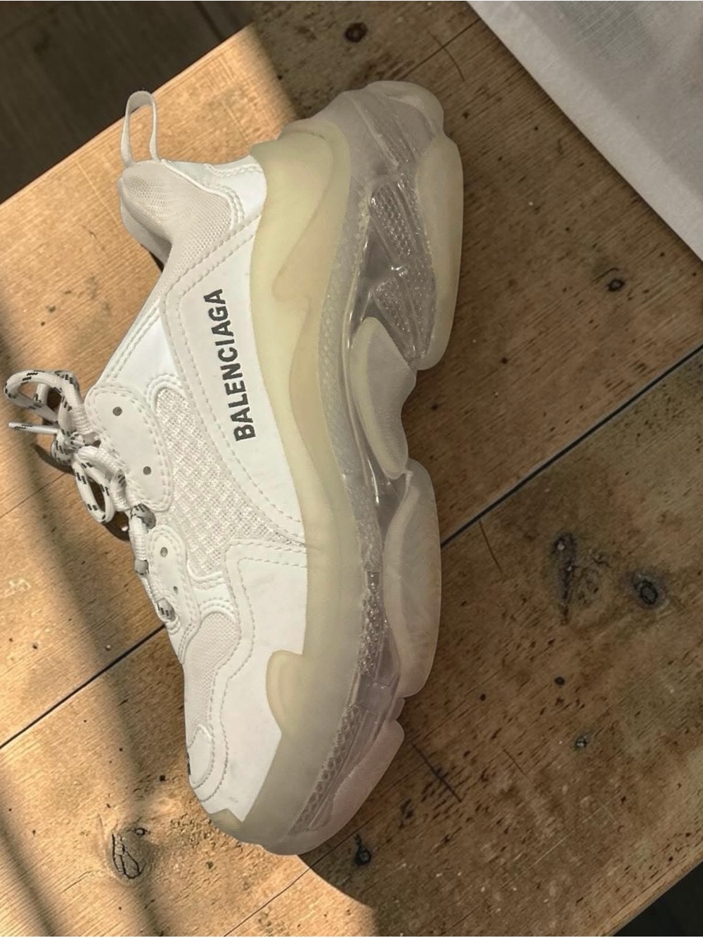 Balenciaga Triple S Clear Sole White and Cream Women's Sneaker